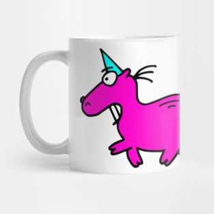 pink running unicorn Mug